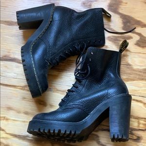 Heeled Kendra black doc marten lace up boots